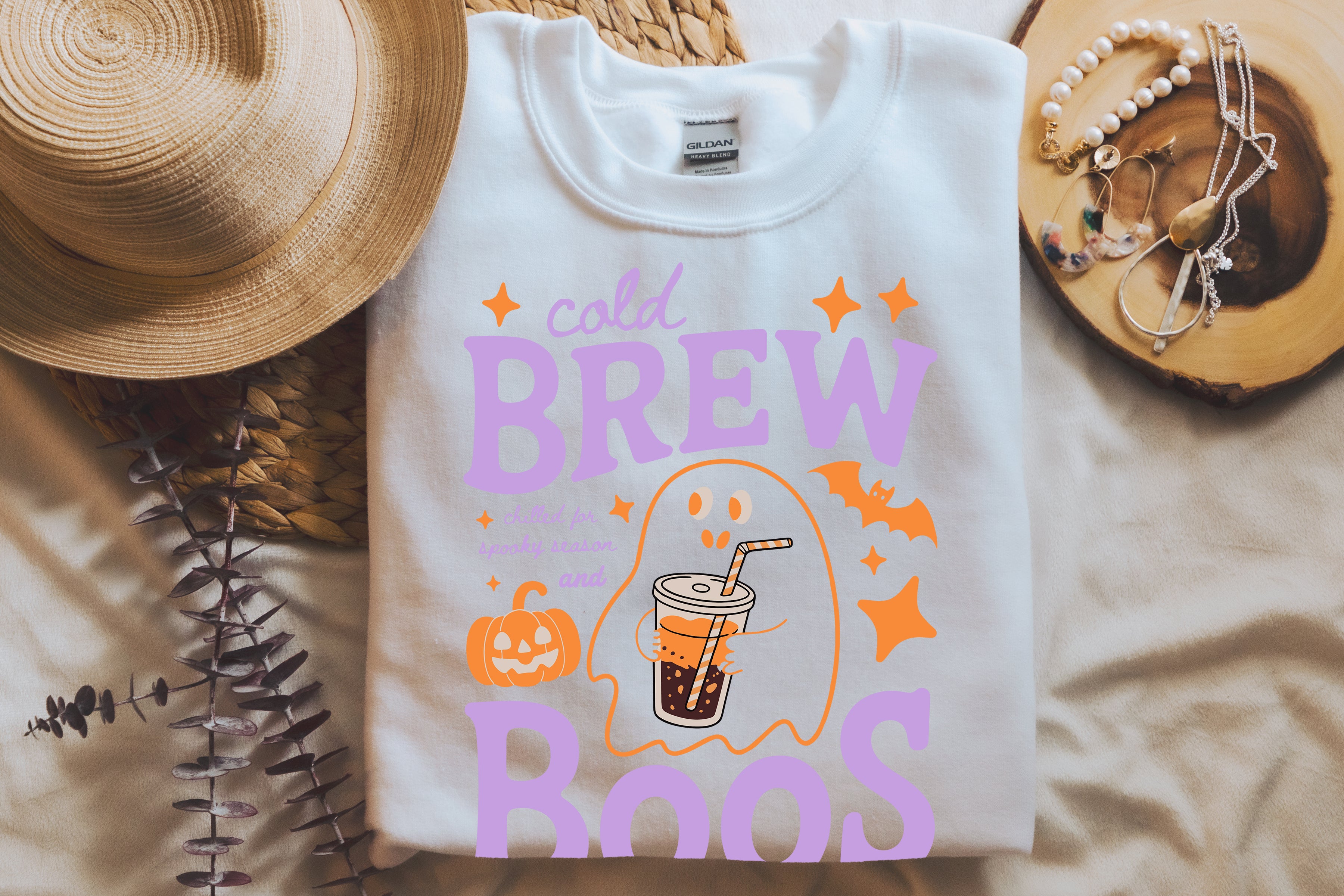 Cold Brew and Boos Shirt - Halloween Sweatshirt