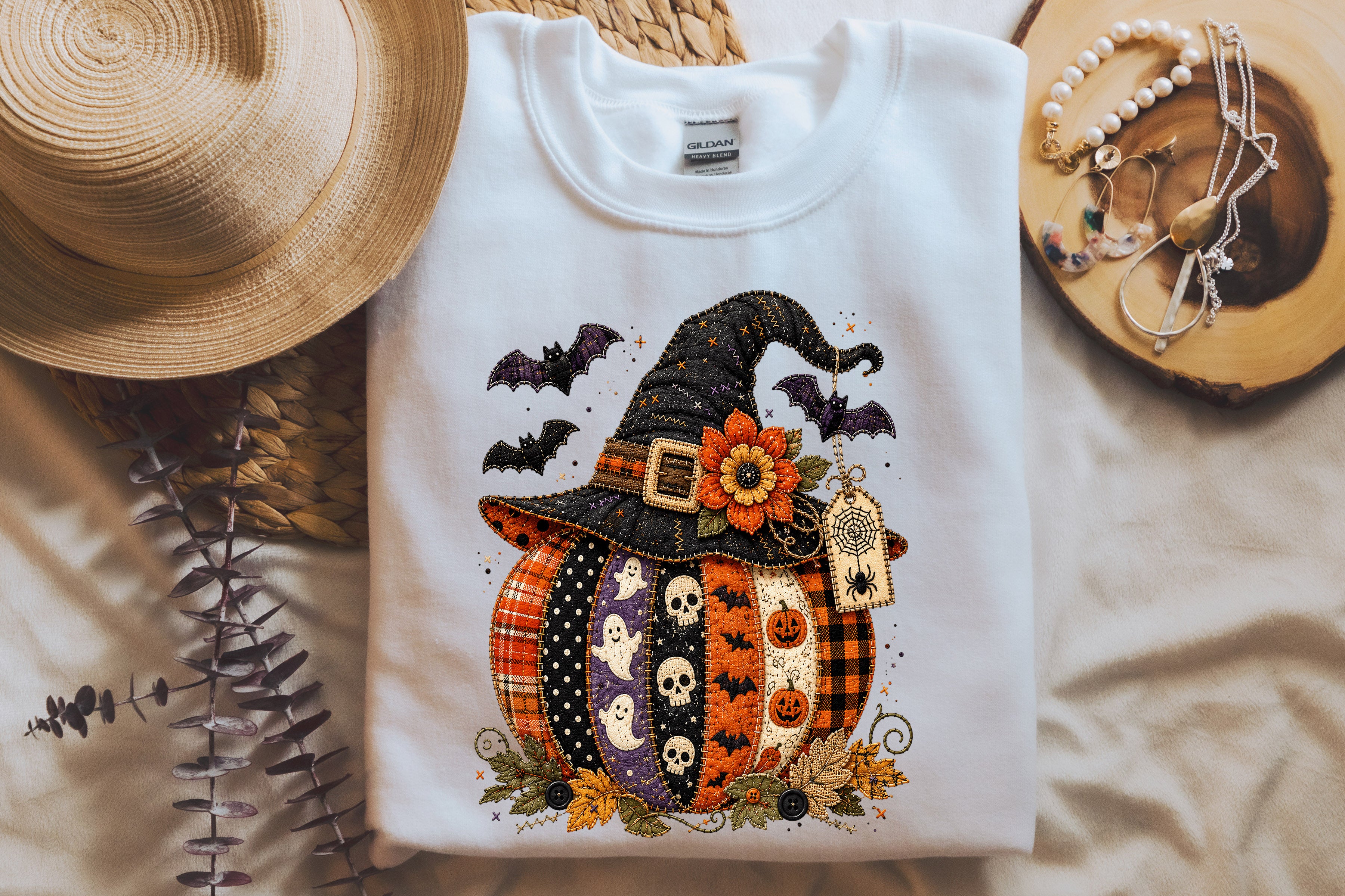 Patchwork Pumpkin T-Shirt – Cozy Fall Graphic Tee