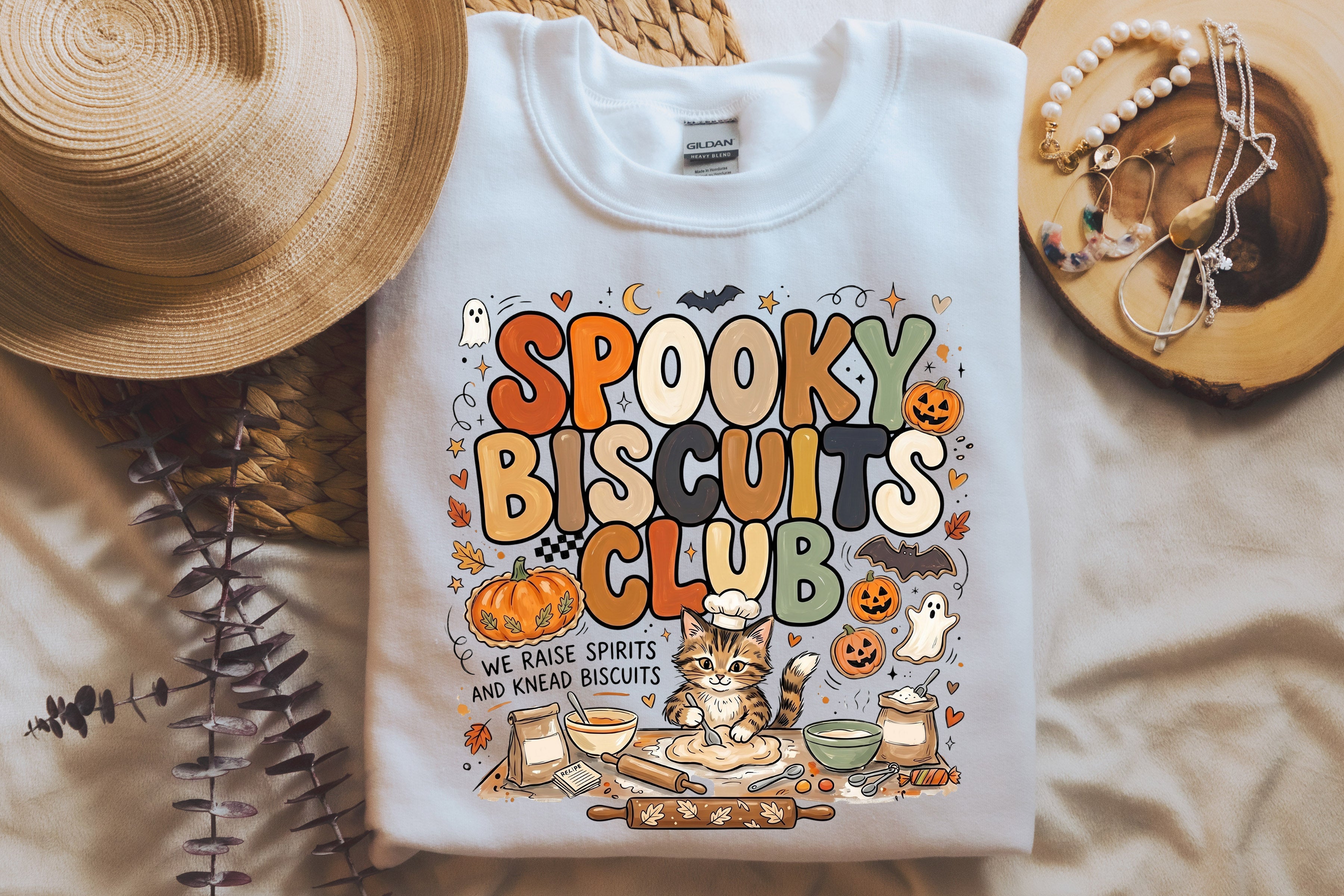 Spooky Biscuits Club T-Shirt | Cozy Halloween Apparel