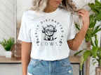Easily Distracted By Cows T-Shirt – Funny Cow Lover Gift