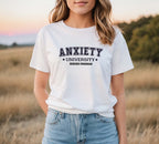 Anxiety University Honors Program T-Shirt | Funny Collegiate Graphic Tee