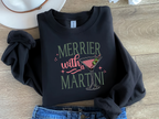 Merrier with a Martini T-Shirt – Retro Christmas Tee