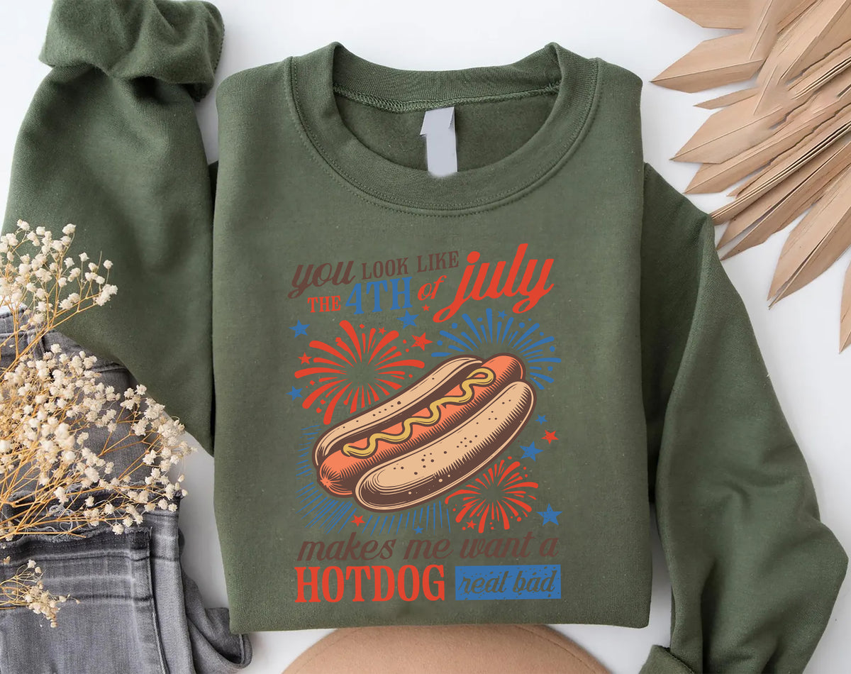 4th of July Hot Dog T-Shirt – Funny Patriotic Tee
