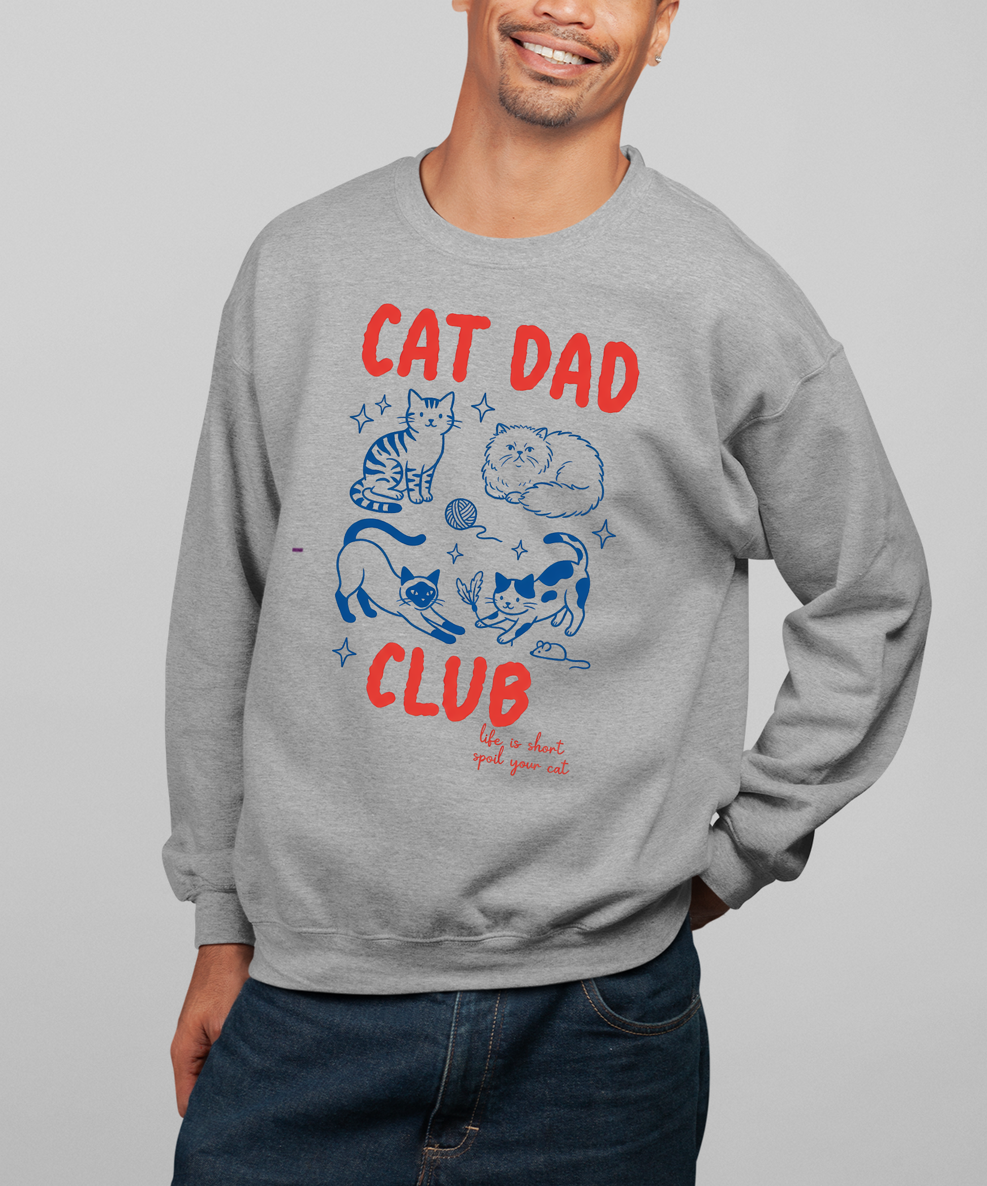Cat Dad Club T-Shirt – Life is Short Spoil Your Cat