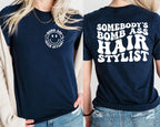 "Somebody's Bomb Ass Hair Stylist" Retro Graphic T-Shirt