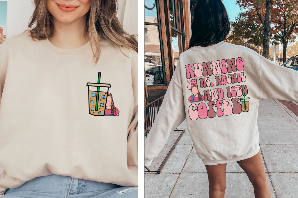 Running On Ms Rachel And Iced Coffee T-Shirt | Mom Life