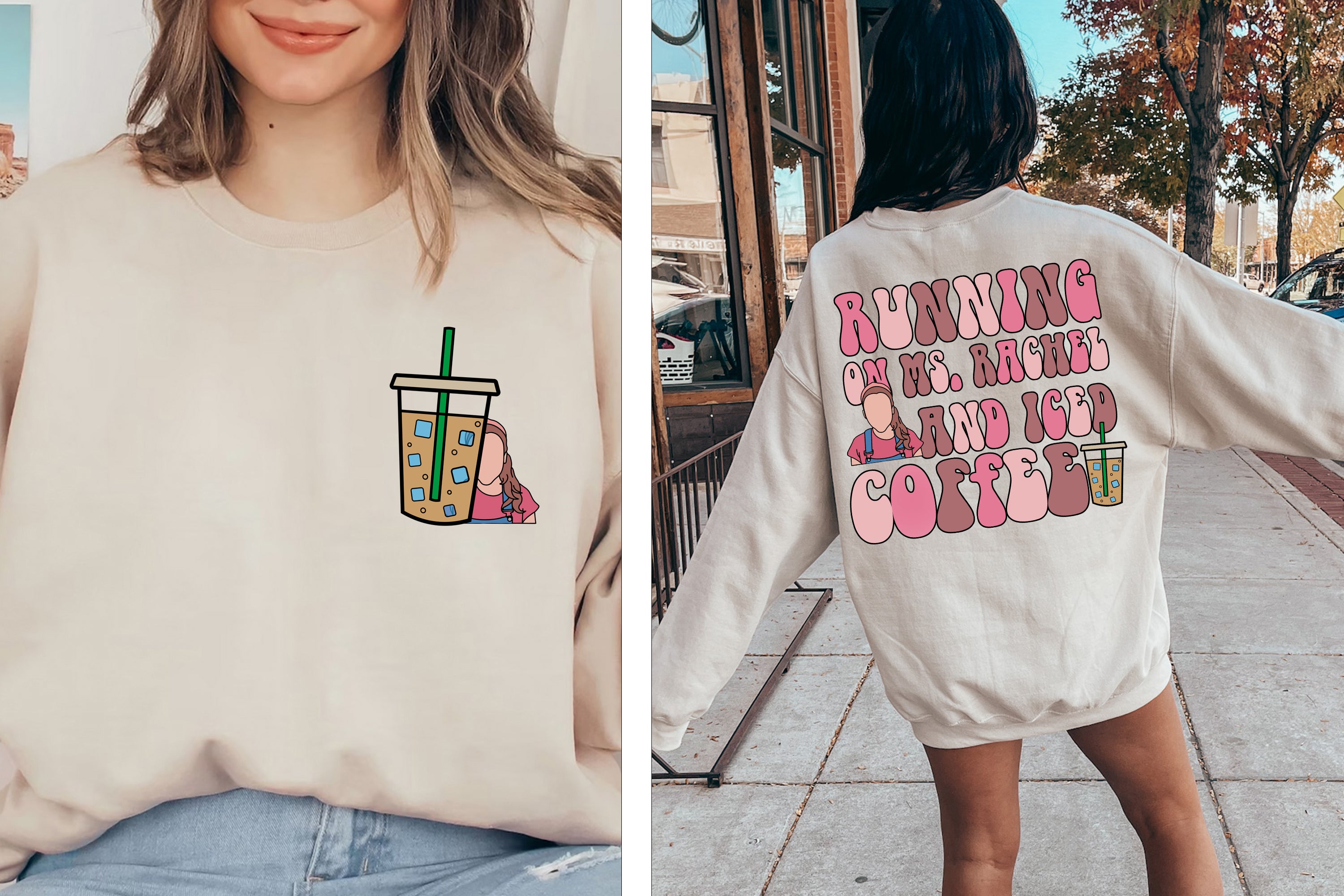 Running On Ms Rachel And Iced Coffee T-Shirt | Mom Life