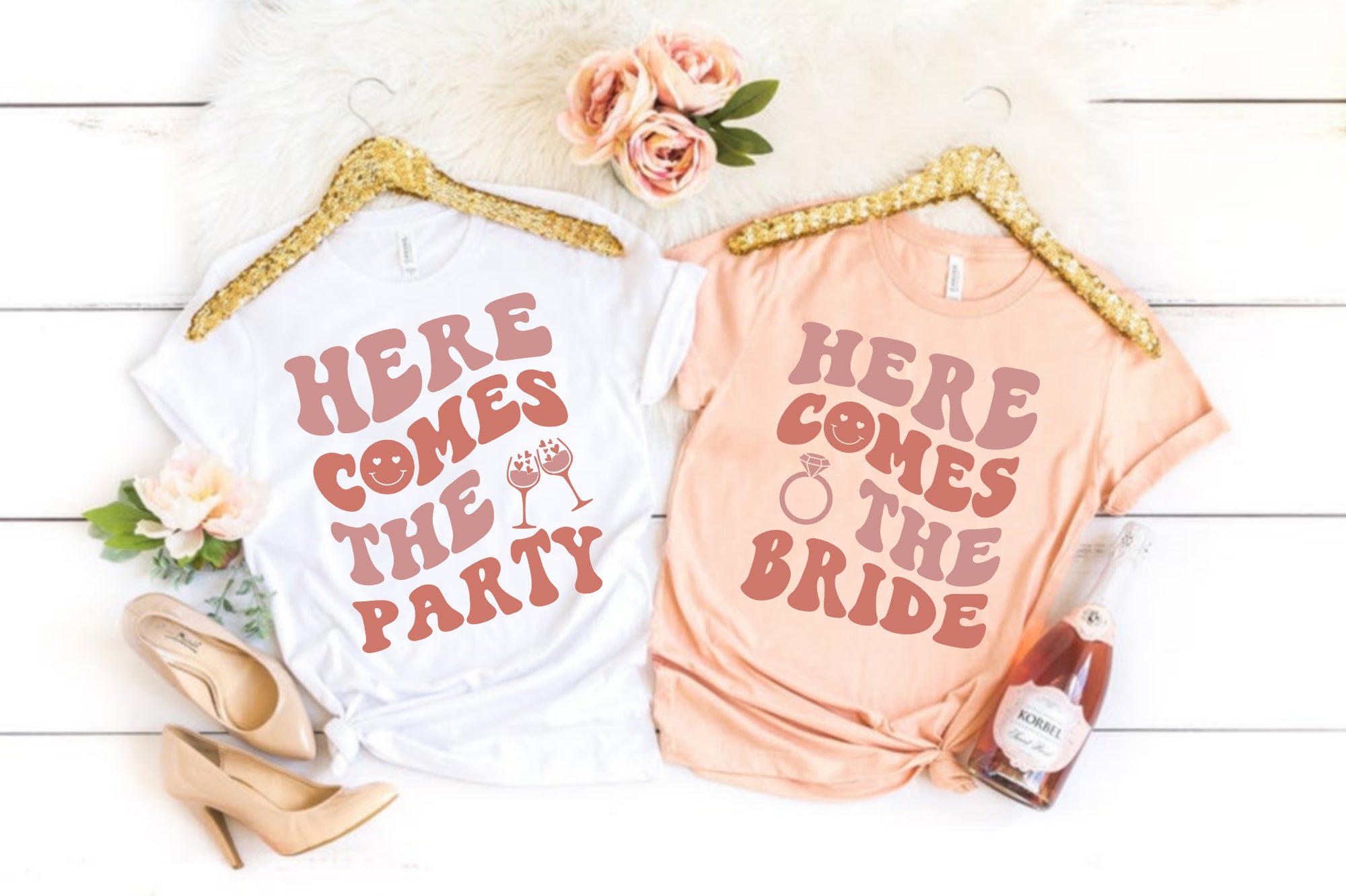 Bachelorette Party T-Shirt | Here Comes the Bride